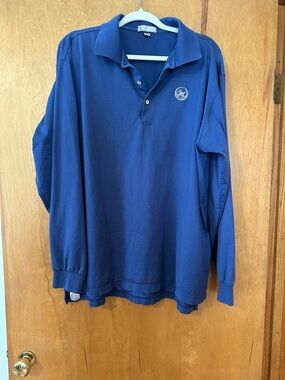 Peter Millar Long-Sleeve Polo in Deep Blue